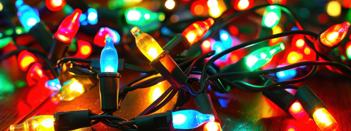 Kleurrijke kerstverlichting is in!