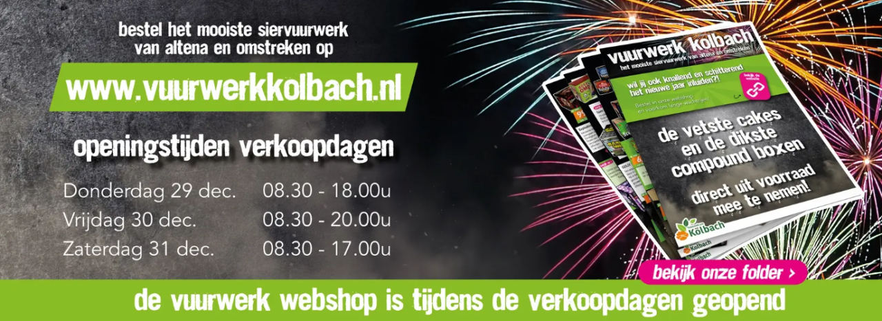 Het mooiste vuurwerk haal je bij tuincentrum Kolbach!