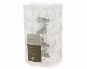 Kerstbal Glas Transparant 16 stuks transparant 35mm