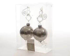 2 Bal glas acryl Wol grijs
