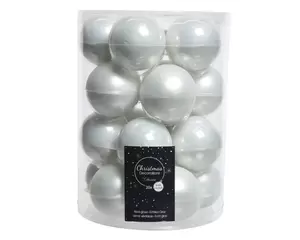 Kerstbal glas 20 stuks 60 mm Winterwit