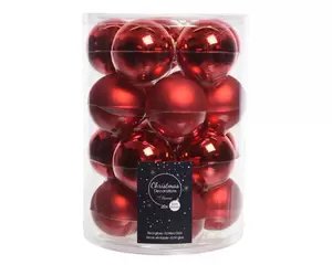 Kerstbal glas 20 stuks 60 mm Kerstrood