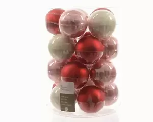 20 kerstbal glas Xmas morning 60mm Assorti
