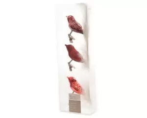 Vogel Glas Ton Sur Ton 3 stuks rood/kleur(en) 75mm