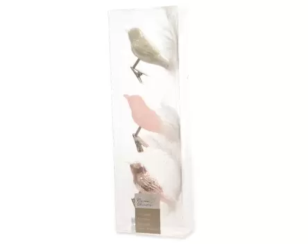 Vogel Glas Ton Sur Ton 3 stuks pink/kleur(en) 75mm