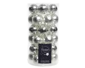 Kerstbal glas 36 stuks 40 mm Zilver