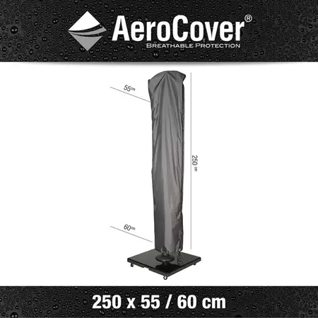 Zweefparasolbeschermhoes Antraciet 250x55/60 AeroCover - afbeelding 1