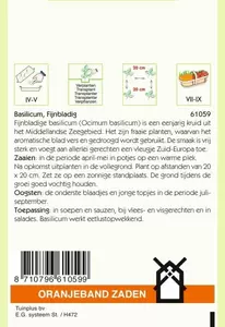 Basilicum Fijne Oranjeband - afbeelding 2