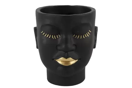 Bloempot Bijou aardewerk l18b17h19 zwart