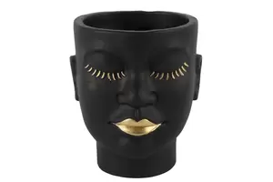 Bloempot Bijou aardewerk l18b17h19 zwart