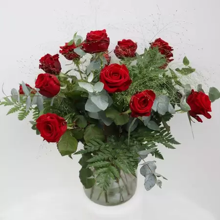 Boeket rozen rood 40 cm - M