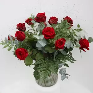 Boeket rozen rood 40 cm - S