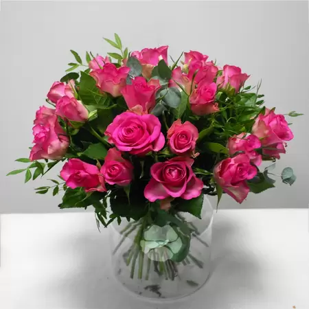 Boeket rozen roze 40 cm - M