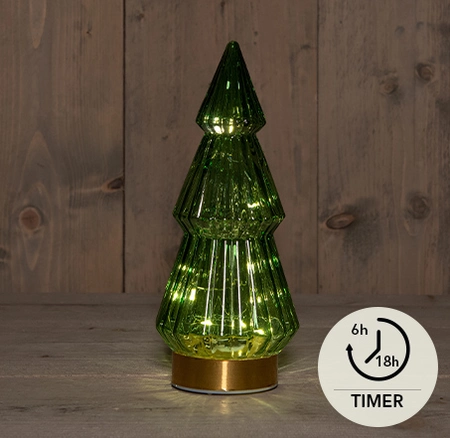 GLAZEN BOOM GROEN 10X23,5CM