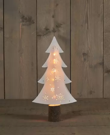Decoratieverlichting Boom papier 10 warm witte Led lampjes 31 cm op batterijen
