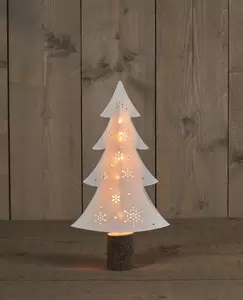 Decoratieverlichting Boom papier 10 warm witte Led lampjes 31 cm op batterijen