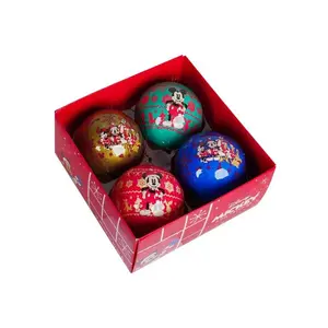 Box kerstbal plc d7.5cm mickey 4st