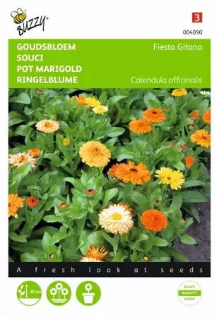 Calendula, Goudbloem Pacific Beauty gemengd Buzzy Seeds - afbeelding 1