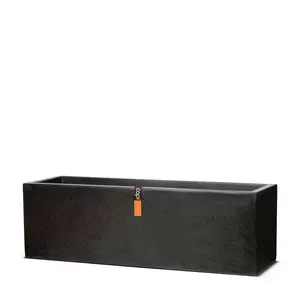 Capi Lux Bloembak Rechthoek Laag 88x28x28cm Zwart