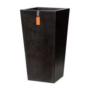 Capi Lux Bloempot Taps Vierkant 24x24x46cm Zwart