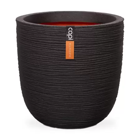 Capi Nature Rib Bloempot Bol ⌀35cm h34cm Zwart