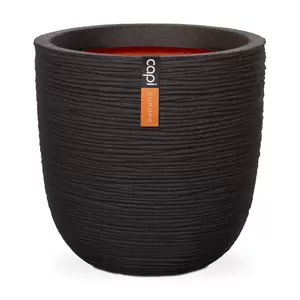 Capi Nature Rib Bloempot Bol ⌀35cm h34cm Zwart