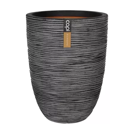 Capi Nature Rib Bloempot Vaas Laag ⌀36cm h47cm Antraciet
