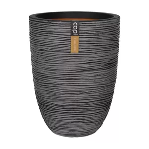 Capi Nature Rib Bloempot Vaas Laag ⌀36cm h47cm Antraciet