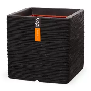 Capi Nature Rib Bloempot Vierkant 30x30x30cm Zwart
