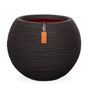Capi Nature Rib Vaas Bol ⌀40cm h32cm Zwart