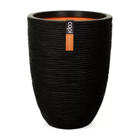 Capi Nature Rib Vaas Laag ⌀36cm h47cm Zwart