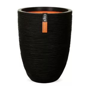 Capi Nature Rib Vaas Laag ⌀36cm h47cm Zwart