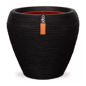 Capi Nature Rib Vaas Rond ⌀42cm h38cm Zwart