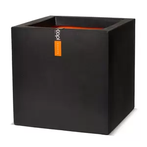 Capi Urban Smooth Bloempot Vierkant 30x30x30cm Zwart