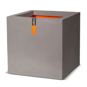 Capi Urban Smooth Bloempot Vierkant 40x40x40cm Grijs