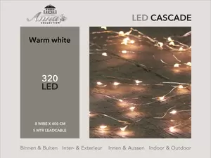 Cascade zilverdraad 320l/8x4m warm wit