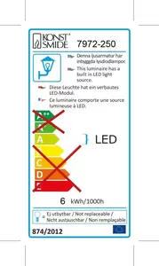 Chieri PowerLED 230V wandarmatuur flush twinlight 11x9cm, 2x 3W - afbeelding 2