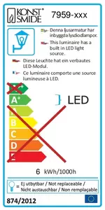 Cremona PowerLED 230V wandarmatuur flush 13.5cm, 2x 3W - afbeelding 2