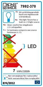 Cremona PowerLED 230V wandarmatuur flush 17cm twin, 4x 3W - afbeelding 2