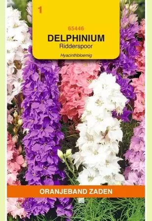 Delphinium, Ridderspoor Hyacinthbloemig gemengd Oranjeband - afbeelding 1