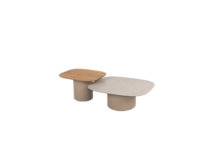 Demi set van 2 salontafels latte 50 x 60 en 70 x 80 cm