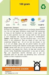 Doperwten Eminent, 100g Oranjeband - afbeelding 2