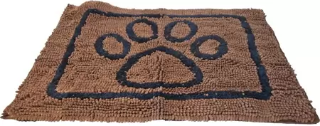 Droogloop mat bruin met poot medium, 76x53 cm.