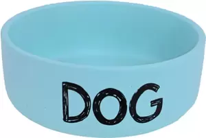 Boon eetbak steen DOG mat mintblauw, 19 cm