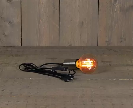 Fitting zilver 3 meter zwart snoer