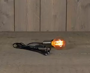 Fitting zilver 3 meter zwart snoer