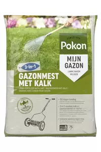 Gazonmest met Kalk 3-in-3 75m2 Pokon