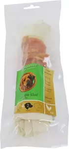 Natuurlijke snack, zak geknoopte kluif met kip van 20 cm.