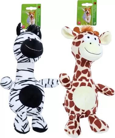 Giraffe/zebra pluche met piep 25cm