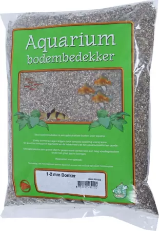 Aquarium grind donker 1-2mm, zak a 8 kg
